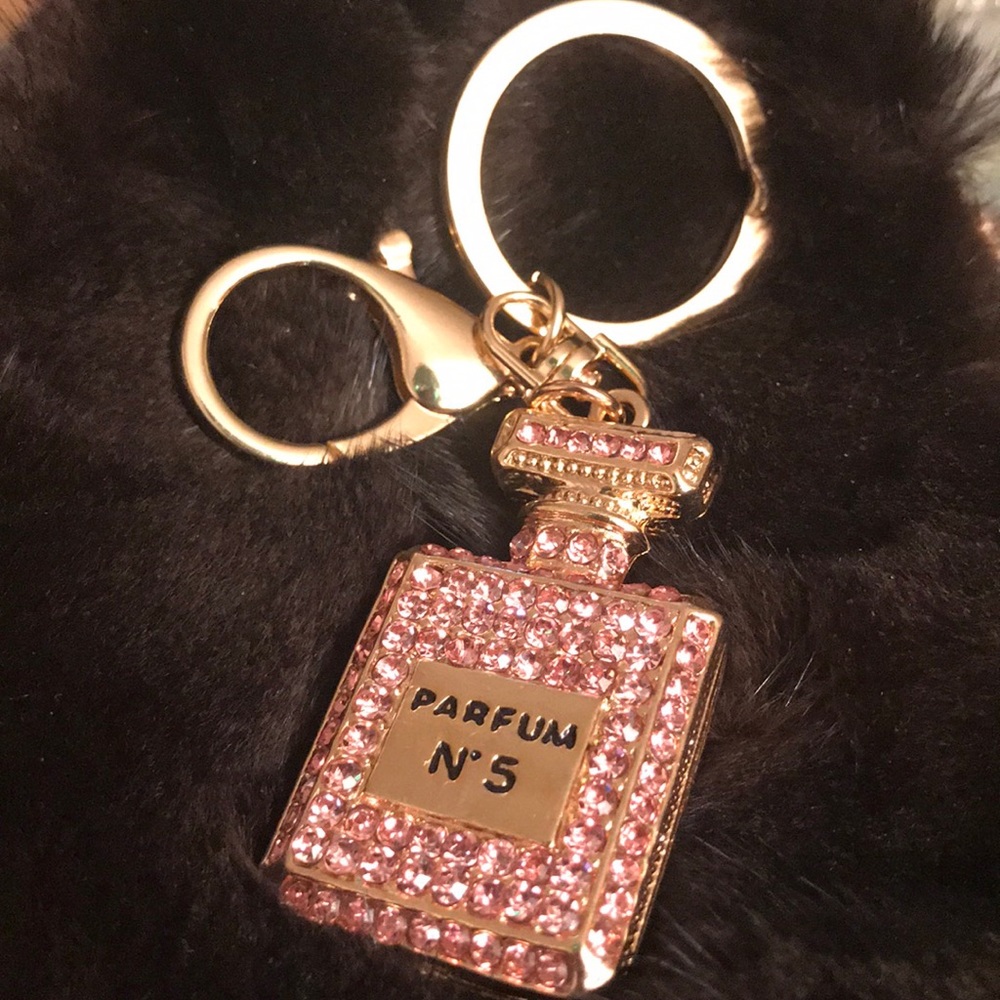 Pink crystallized keychain